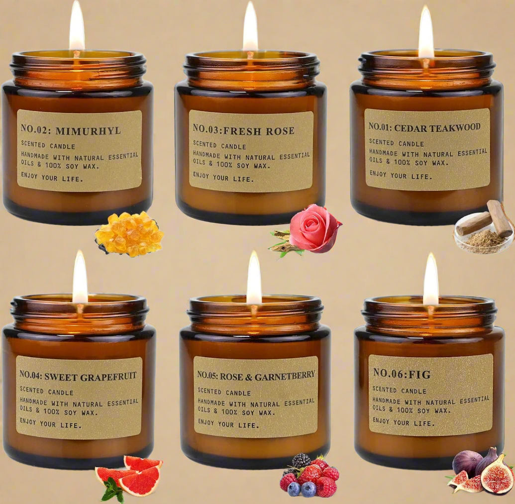 Scented Candles Gifts Set for Women,6 Pack Aromatherapy Candles for Home Scented,Long Lasting Candle Set for Woman,150 H Amber Jar for Birthday,Valentine,Anniversary,Mother'S Thanksgiving Day Present