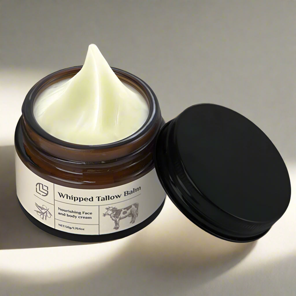 Whipped Tallow Balm for Nourishing Face and Body Cream, Organic Body Butter with Jojoba Seed Oil,Moisturizer,Hydrating Tallow Balm-50G