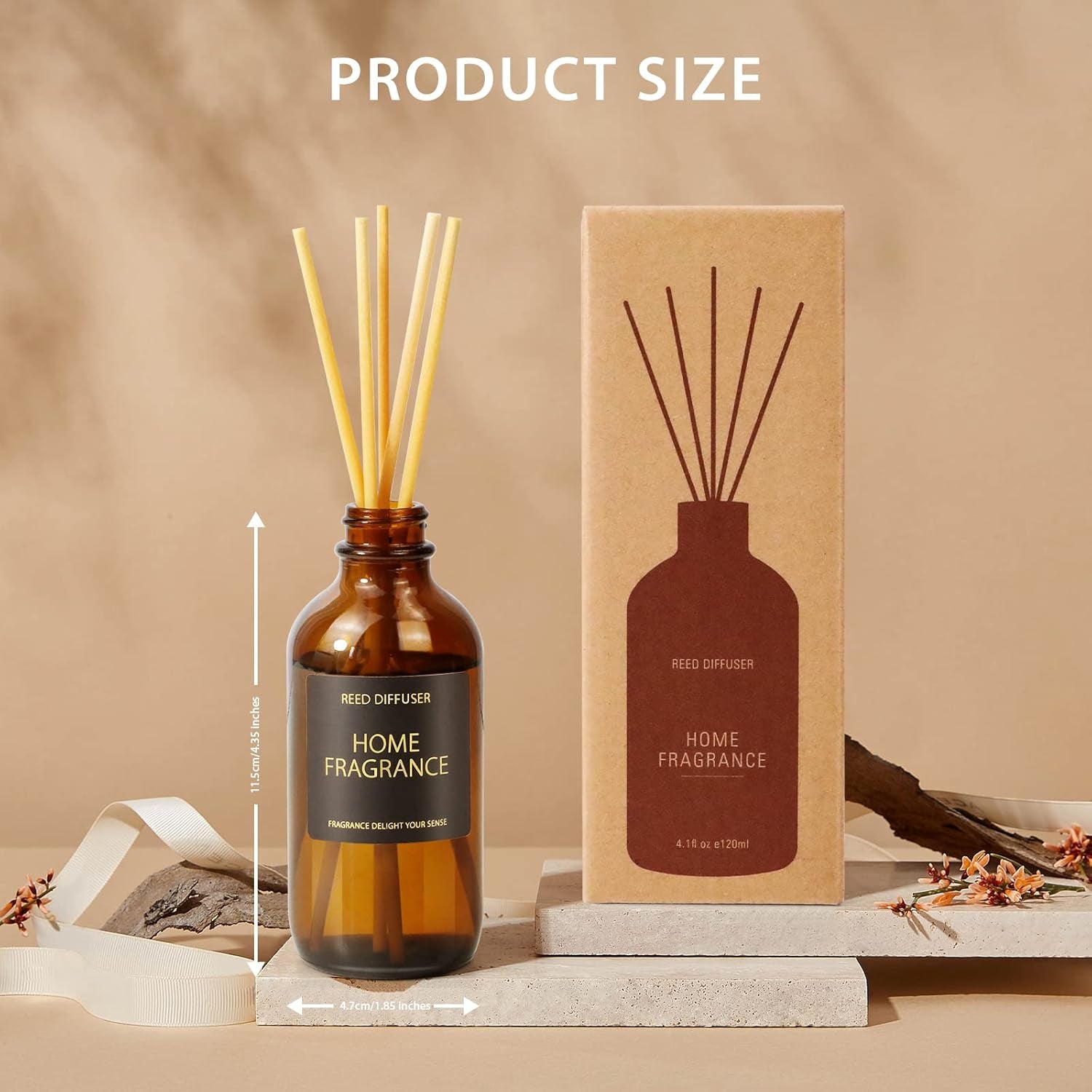 Reed Diffuser, Reed Diffuser for Home, Eucalyptus & Verbena Scent, Reed Diffuser, Long Lasting Fragrance for Home, Office, Bedroom,Birthday, Women, Men, Yoga, Bath