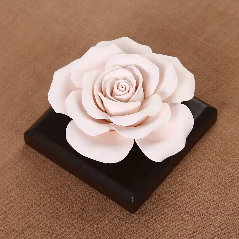 Rose and Lotus Ceramic Perfumer Diffuser Indoor Essential Oil Durable Stone Diffuser Air Freshener Table Top Bedroom Decor