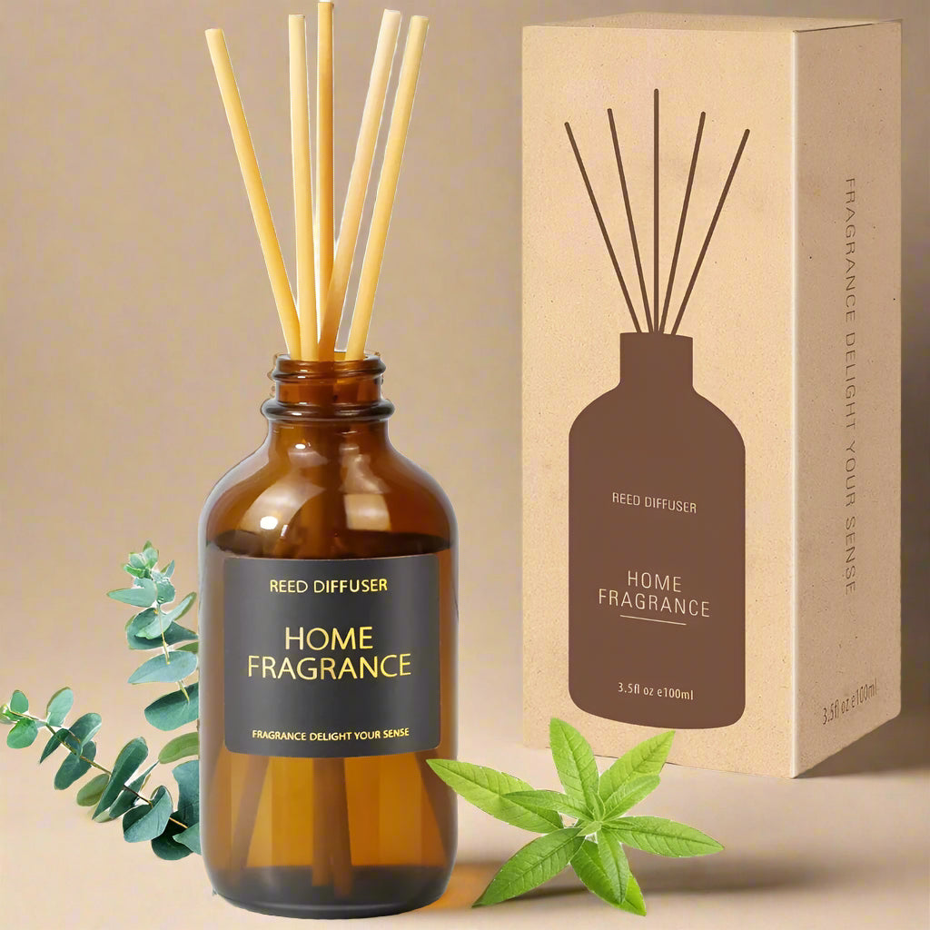 Reed Diffuser, Reed Diffuser for Home, Eucalyptus & Verbena Scent, Reed Diffuser, Long Lasting Fragrance for Home, Office, Bedroom,Birthday, Women, Men, Yoga, Bath