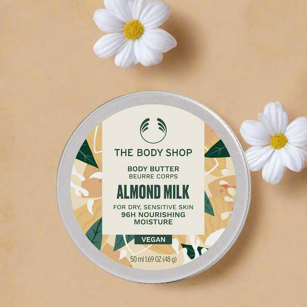 Almond Milk Body Butter – Hydrating & Moisturizing Skincare for Dry and Sensitive Skin – Vegan – 1.7 Oz