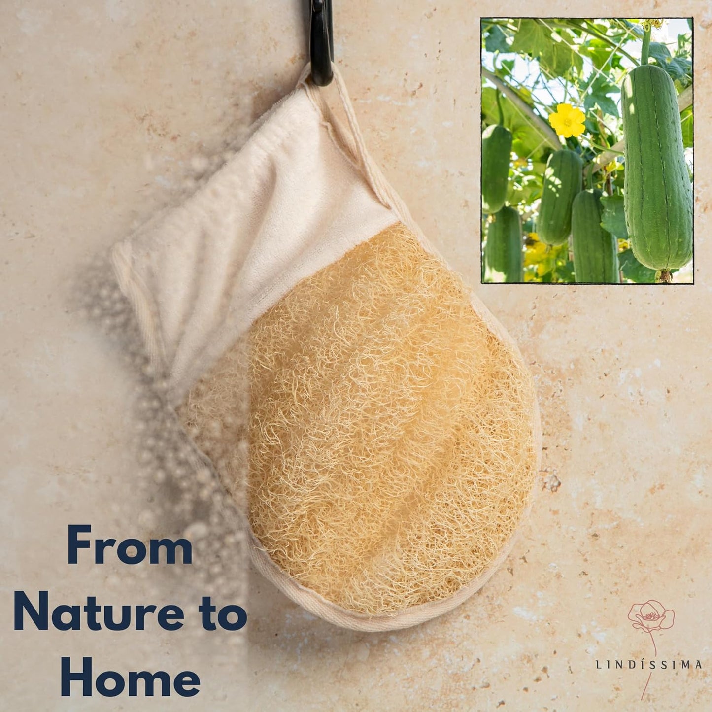 100% Natural Loofah Mitt, [UK Brand] Exfoliating Mitt Made with Eco-Friendly Egyptian Loofa Sponge, Body Exfoliator Luffa Glove for Shower and Bath - X1 Pack