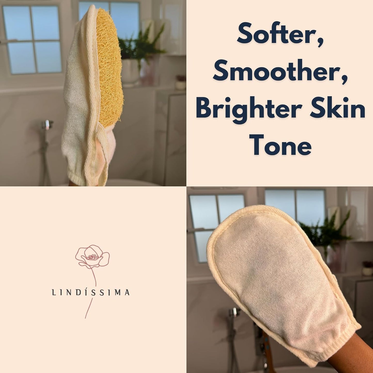 100% Natural Loofah Mitt, [UK Brand] Exfoliating Mitt Made with Eco-Friendly Egyptian Loofa Sponge, Body Exfoliator Luffa Glove for Shower and Bath - X1 Pack