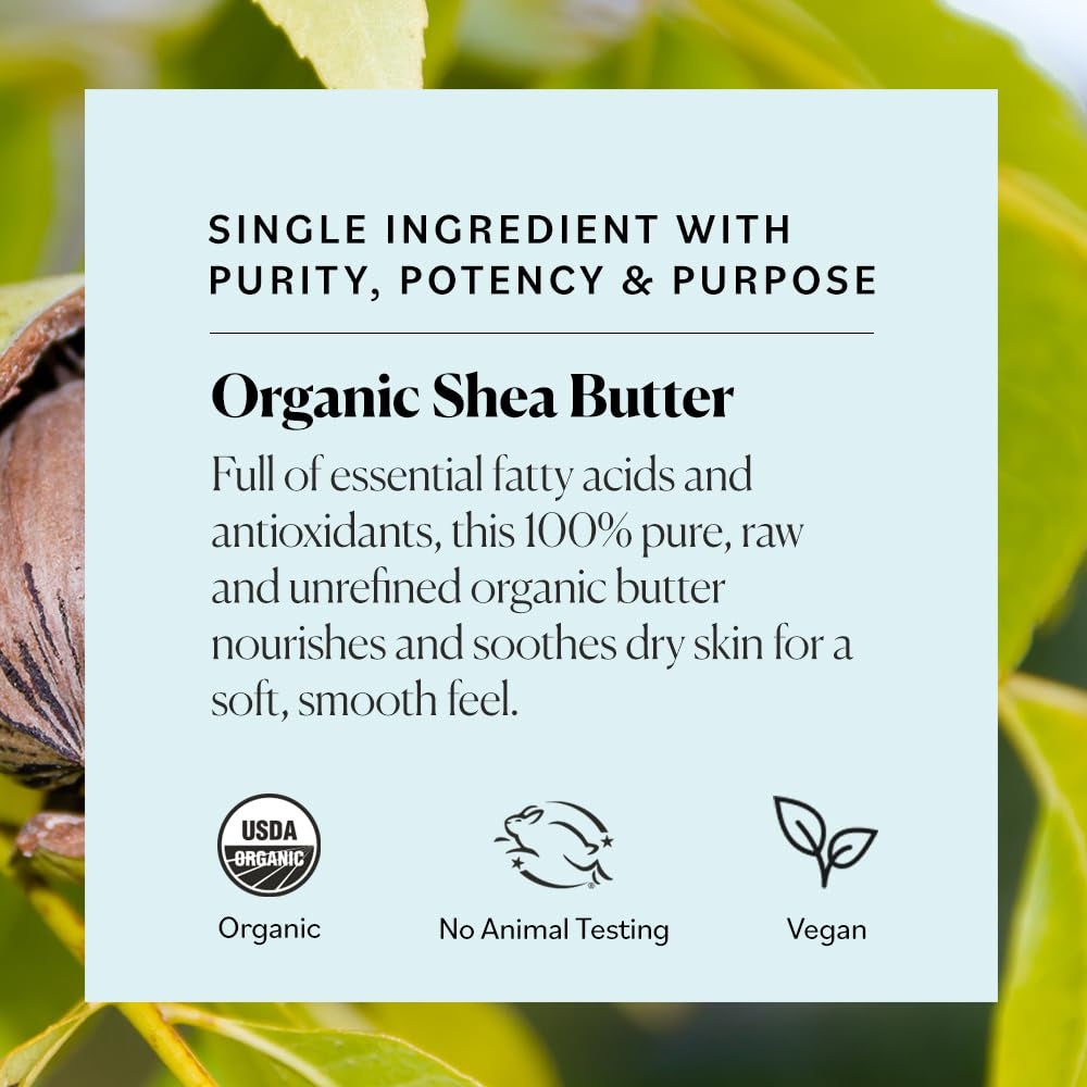 - Organic Shea Butter, 8 Oz - Nourishes, Soothes, and Softens Dry Skin - Raw & Undefined - Essential Fatty Acids & Antioxidants - Natural, Vegan & Cruelty Free - Skin Care & Self Care