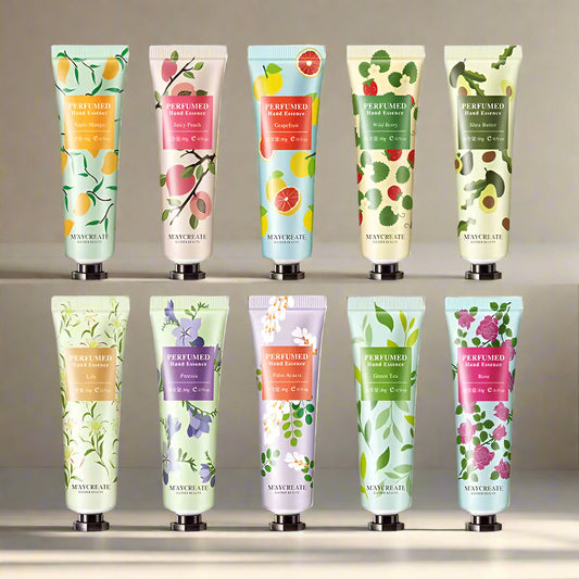 10Pcs Fruity Flowery Hand Cream Moisturizing Nourishing anti Chap Repairing Hands Care Beauty Skincare Hand Creams Sets